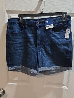 Old Navy Dark Blue Rolled-Hem Denim Shorts
